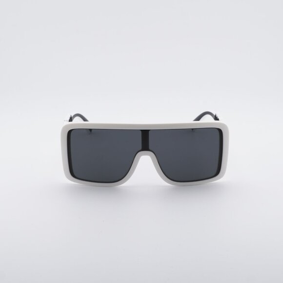 Dolce & Gabbana DG6204 331287 Sunglasses White Shield Frame, Dark Grey Lenses main image 9